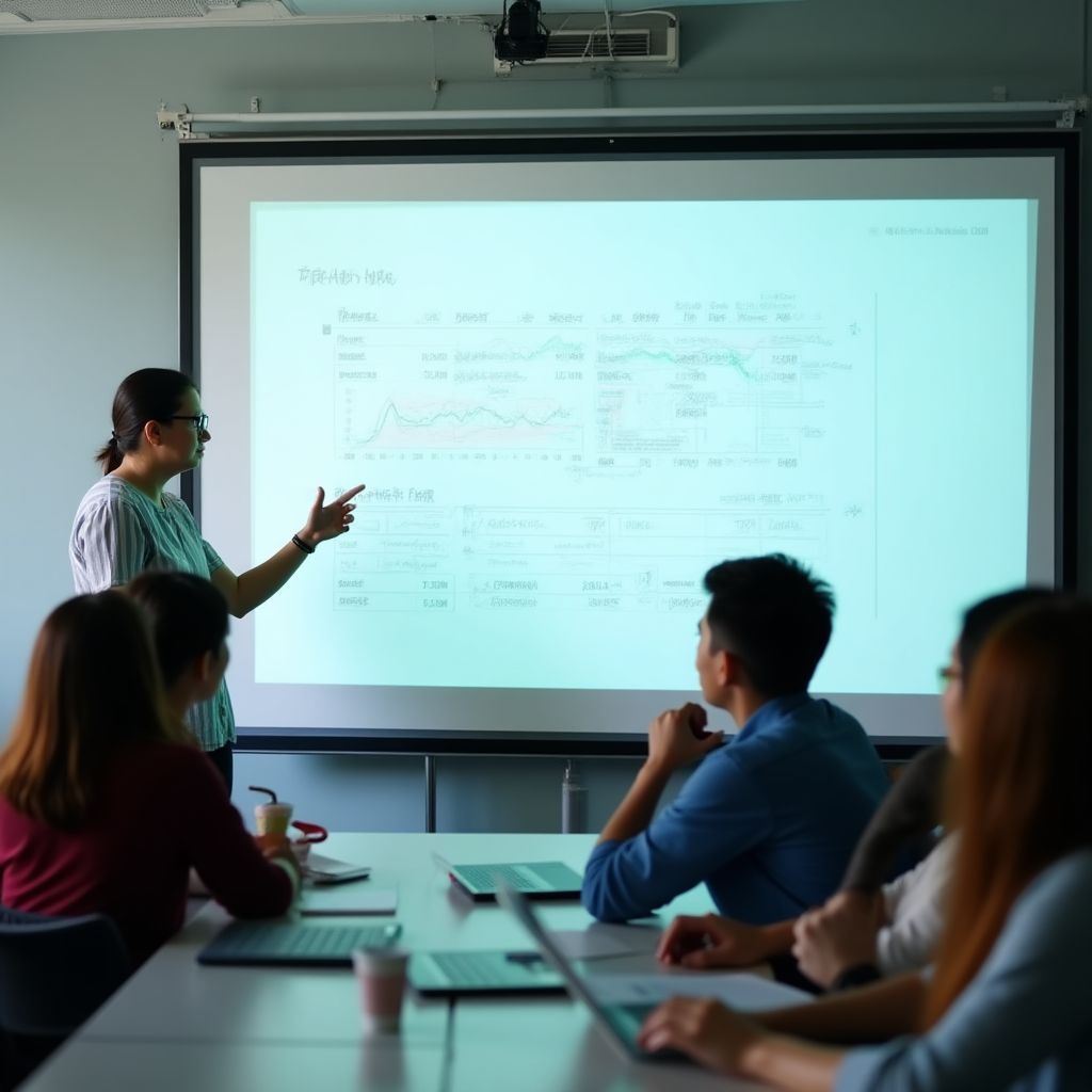 Modern financial education classroom
