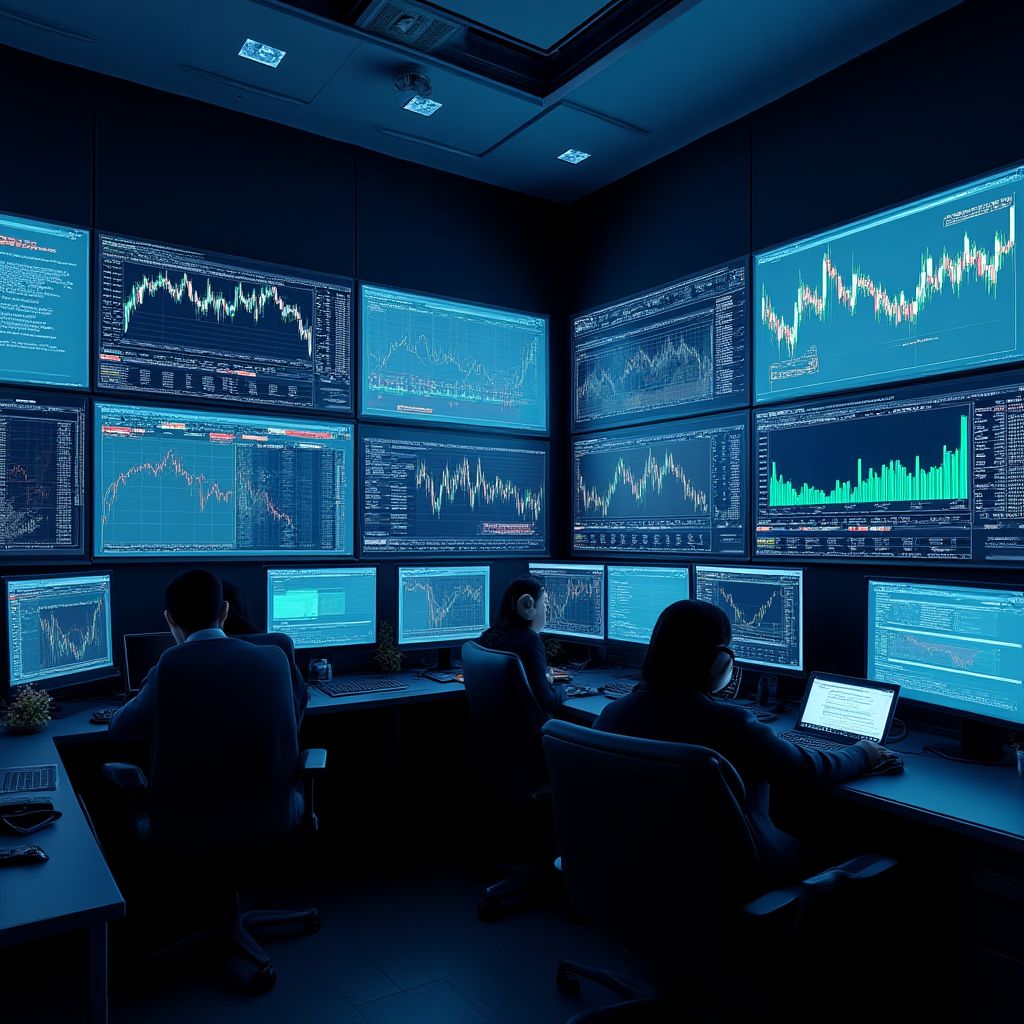 Technology lab with trading simulators